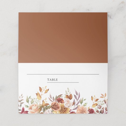 Rustieke Bourgogne Terracotta Bloemenbruiloft (Buitenkant ongevouwen)