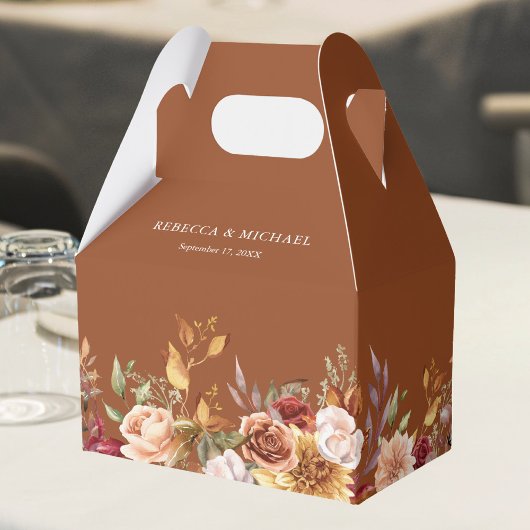 Rustieke Bourgogne Terracotta Bloemenbruiloft Bedankdoosjes
