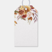 Rustieke Bourgogne Terracotta Bloemenbruiloft Cadeaulabel (Achterkant)