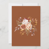 Rustieke Bourgogne Terracotta Bloemenbruiloft Save The Date (Achterkant)
