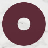 Rustieke Bourgondië Bloem Houten Bruiloft Wijnglaslabel (Achterkant)