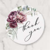 Rustieke Bourgondië en Plum Floral Dank u Favor Bedankjes Labels (Voorkant)
