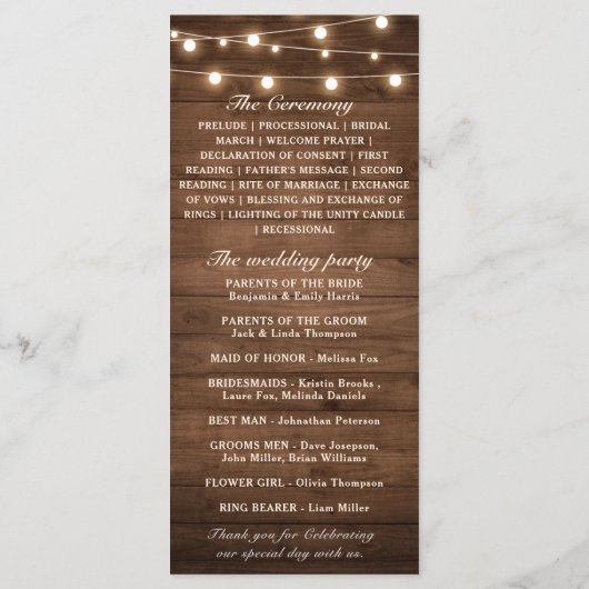 Rustieke Bourgondische bloemlichten Mason Jar brui Programma (Achterkant)