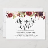 Rustieke Bourgondische bruiloft repetitie Diner Ui Kaart (Voorkant)