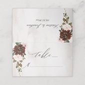 Rustieke Bourgondische Roos Waterverf Bloemenbruil (Buitenkant ongevouwen)