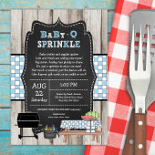 Rustieke Boy Baby Q Sprinkle, BBQ baby shower Kaart