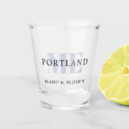 rustieke breedtegraad lengtegraad Stadscoördinate Shot Glas