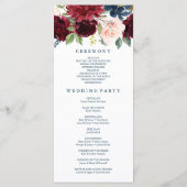 Rustieke Breezy Bourgondië Fall Wedding Programma (Achterkant)