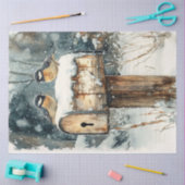 Rustieke brievenbus met Chickadee Birds Decoupage Tissuepapier (Craft)