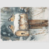 Rustieke brievenbus met Chickadee Birds Decoupage Tissuepapier (Voorkant)