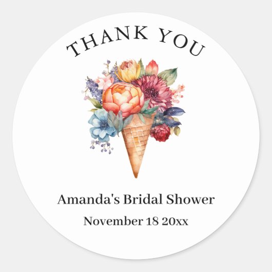 Rustieke bruidsshowers met ijs  ronde sticker (Voorkant)