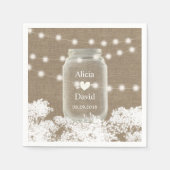 Rustieke bruiloft Baby's Breath String Mason Jar Servetten (Voorkant)