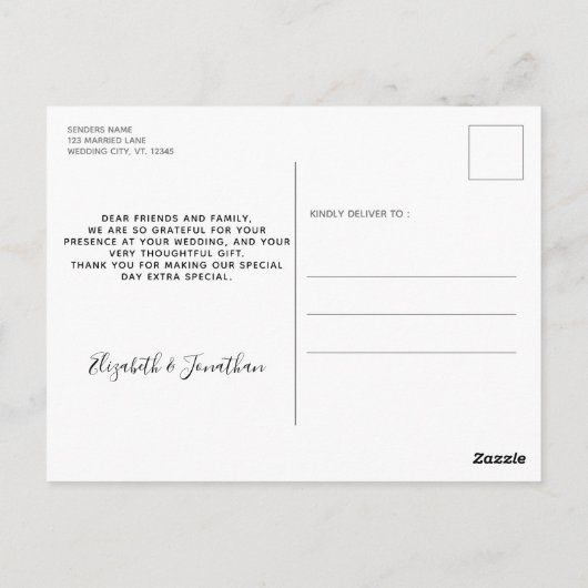 Rustieke bruiloft Bedankt Greenery Fotocollage Briefkaart (Achterkant)