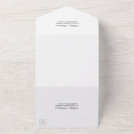 Rustieke bruiloft Bourgondische bloemenhouten lamp All In One Uitnodiging (Buitenkant)