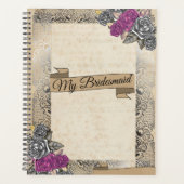 Rustieke bruiloft bruidsmeisje cadeau idee planner (Voorkant)