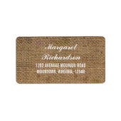 rustieke bruiloft burlap adresetiketten etiket (Voorkant)