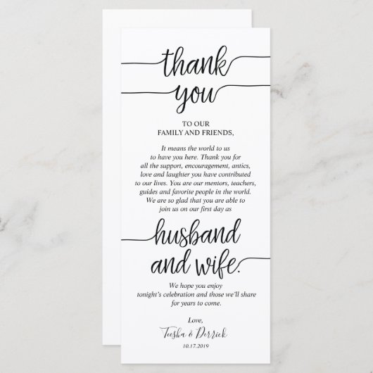 Rustieke bruiloft Dank u Plaats Instelling Kaart (Voorkant / Achterkant)