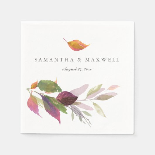 Rustieke bruiloft decoraties herfstbladeren servet (Voorkant)