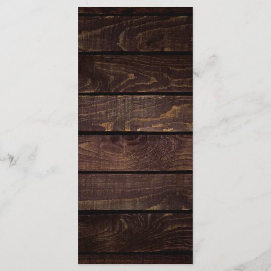 Rustieke bruiloft diner plaats instelling dank u k programma (Achterkant)