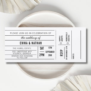 Rustieke bruiloft DIY Movie Ticket Wedding Party R Kaart