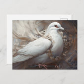  rustieke bruiloft duif briefkaart (Voorkant / Achterkant)