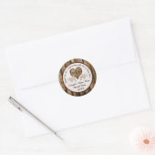 Rustieke bruiloft gunst ideeën aangepaste bruiloft ronde sticker (Envelop)