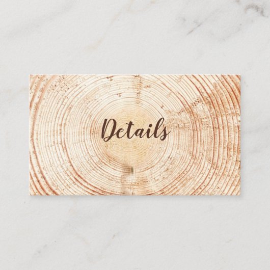Rustieke Bruiloft Hout Graan Details QR code Custo Informatiekaartje (Voorkant)