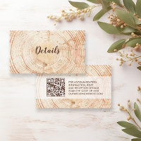 Rustieke Bruiloft Hout Graan Details QR code Custo