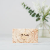 Rustieke Bruiloft Hout Graan Details QR code Custo Visitekaartje (Staand voorkant)