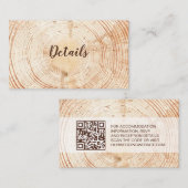 Rustieke Bruiloft Hout Graan Details QR code Custo Visitekaartje (Voorkant / Achterkant)