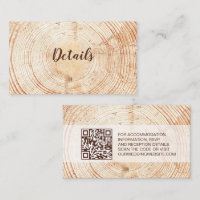 Rustieke Bruiloft Hout Graan Details QR code Custo