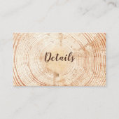 Rustieke Bruiloft Hout Graan Details QR code Custo Visitekaartje (Voorkant)