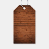 Rustieke bruiloft hout verlichting kant bloemig da cadeaulabel (Achterkant)