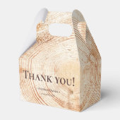 Rustieke Bruiloft Houten boomschors ringen Textuur Bedankdoosjes (Achterkant)