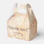 Rustieke Bruiloft Houten boomschors ringen Textuur Bedankdoosjes (Voorkant Zijde)