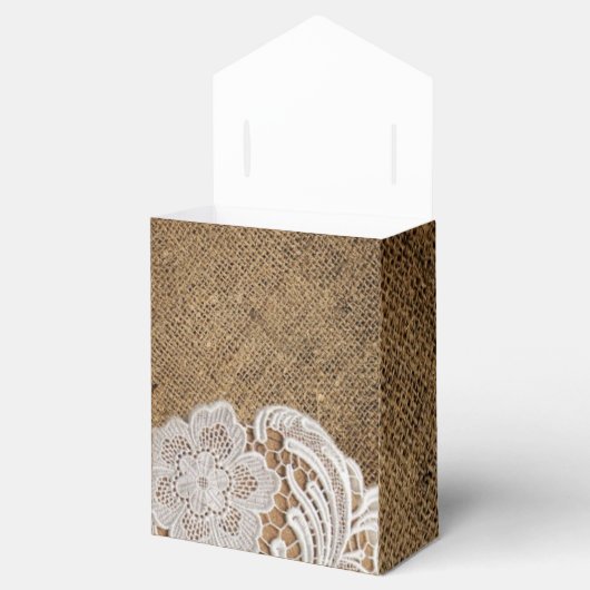 rustieke bruiloft land burlap kant bruiloft bedankdoosjes (Geopend)