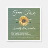 Rustieke Bruiloft Leuke Feiten Zonnebloem Groen ho Servet (Voorkant)