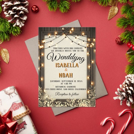 Rustieke bruiloft met  bloemen en bladeren acryl uitnodigingen (Insity (Feestdagen))