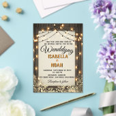 Rustieke bruiloft met  bloemen en bladeren acryl uitnodigingen (Insitu (Huwelijk))