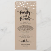 Rustieke bruiloft plaats instelling dank u kaart (Voorkant)