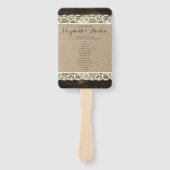 Rustieke bruiloft programma Fan | Schuur Houten Ka Handwaaier (Voorkant)