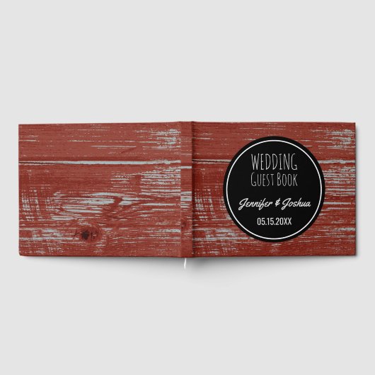 rustieke bruiloft | Red Barn Wood Gastenboek (Volledig)