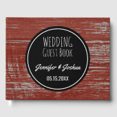 rustieke bruiloft | Red Barn Wood Gastenboek (Voorkant)