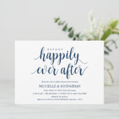 Rustieke bruiloft repetitie diner, marineblauw kaart (Staand voorkant)