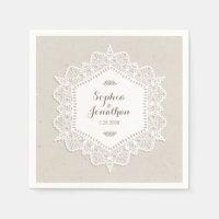 Rustieke bruiloft Romantische  kant doily