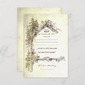 Rustieke bruiloft RSVP Kaarten (Voorkant / Achterkant)