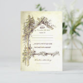 Rustieke bruiloft RSVP Kaarten Kaartje (Staand voorkant)