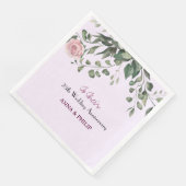 Rustieke bruiloft servetten bloemenroze, stoffig b (Hoek)