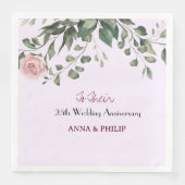 Rustieke bruiloft servetten bloemenroze, stoffig b (Voorkant)