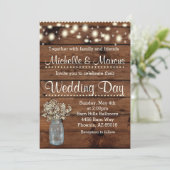 Rustieke bruiloft uitnodiging, bruiloft uitnodigin kaart (Staand voorkant)